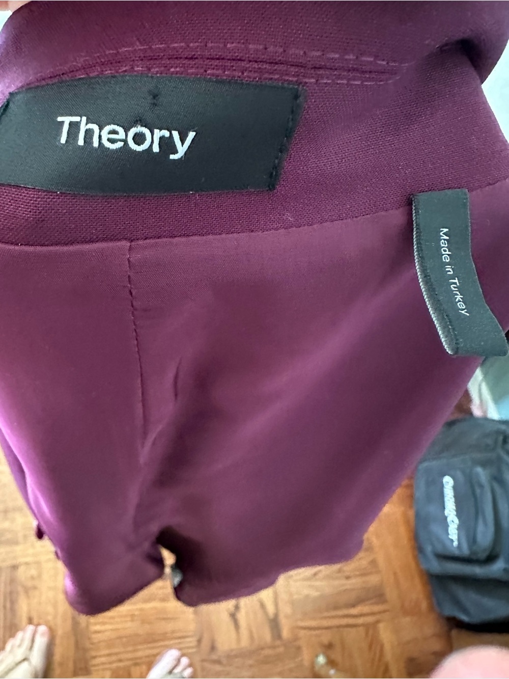 Theory Good Wool Plum Double-Breasted Blazer Dress - Picture 3 of 4